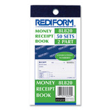 Small Money Receipt Book, Two-part Carbonless, 5 X 2.75,  1/page, 50 Forms