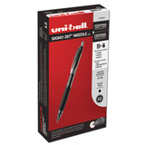 Signo 207 Needle Point Gel Pen, Retractable, Medium 0.7 Mm, Black Ink, Black Barrel, Dozen