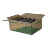 Linear Low Density Recycled Can Liners, 60 Gal, 1.25 Mil, 38" X 58", Black, 100/carton