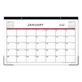 Enterprise Desk Pad, Geometric Artwork, 22 X 17, White/gray Sheets, Black Binding, Clear Corners, 12-month (jan To Dec): 2025
