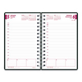 Duraflex Daily Planner, 8 X 5, Black Cover, 12-month (jan To Dec): 2024