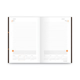 One-day-per-page Planning Notebook, 9 X 6, Dark Brown/orange Cover, 12-month (jan To Dec): 2025