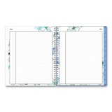 Lindley Monthly Planner, Floral Artwork, 10 X 8, White/blue/green Cover, 12-month (jan To Dec): 2025
