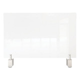 Clear Partition Extender With Attached Clamp, 36 X 3.88 X 18, Thermoplastic Sheeting