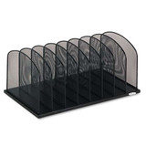 Onyx Mesh Desk Organizer With Upright Sections, 8 Sections, Letter To Legal Size Files, 19.5" X 11.5" X 8.25", Black