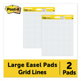 Vertical-orientation Self-stick Easel Pads, Quadrille Rule (1 Sq/in), 30 White 25 X 30 Sheets, 2/carton