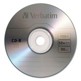 Cd-r Recordable Disc, 700 Mb/80min, 52x, Spindle, Silver, 50/pack