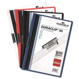Duraclip Report Cover, Clip Fastener, 8.5 X 11, Clear/graphite, 25/box