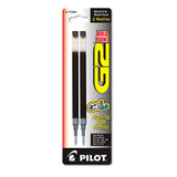 Refill For Pilot G2 Gel Ink Pens, Ultra-fine Conical Tip, Black Ink, 2/pack