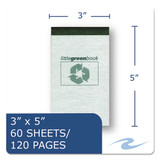 Environotes Little Green Notepad, Wide/legal Rule, Gray Cover, 60 White 3 X 5 Sheets