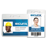 Sicurix Badge Holder, Horizontal, 3 X 4, Clear, 50/pack