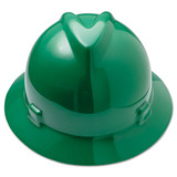 V-gard Full-brim Hard Hats, Ratchet Suspension, Size 6 1/2 - 8, Green