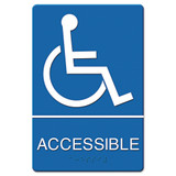 Ada Sign, Men/wheelchair Accessible Tactile Symbol, Plastic, 6 X 9, Black/white