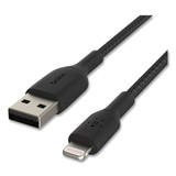 Boost Charge Braided Lightning To Usb-a Chargesync Cable, 6.6 Ft, Black