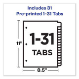 Preprinted Laminated Tab Dividers W/gold Reinforced Binding Edge, 31-tab, Letter