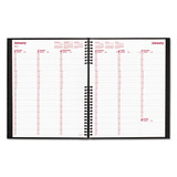 Coilpro Weekly Appointment Book In Columnar Format, 11 X 8.5, Black Lizard-look Cover, 12-month (jan To Dec): 2025