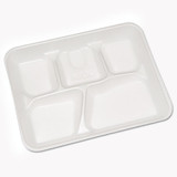 Foam School Trays, 5-compartment, 8.25 X 10.25 X 1, Black, 500/carton