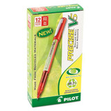 Precise V5 Begreen Roller Ball Pen, Stick, Extra-fine 0.5 Mm, Red Ink, Red Barrel, Dozen