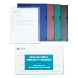 Deluxe Vinyl Project Folders, Letter Size, Assorted Colors, 35/box