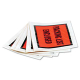 Self-adhesive Packing List Envelope, 4.5 X 5.5, Clear/orange, 100/box