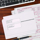 W-2 Laser Double Window Envelope, Commercial Flap, Gummed Closure, 5.63 X 9, White, 24/pack