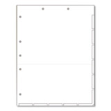 Large Tab Chart Divider Sheets, 7-hole Punched, Letter, White, 250/box