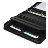 Professional Zippered Pad Holder/ring Binder, Pockets, Writing Pad, Vinyl Black