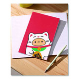 Smoko Tayto Lucky Cat Layflat Notebook, 1-subject, Medium/college Rule, Red/white/brown Cover, (72) 8 X 5 Sheets