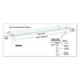 Extra Wide Glass Monitor Riser, 39.4" X 10.2" X 3.25", Clear, Supports 60 Lbs