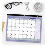 Monthly Desk Pad Calendar, 3-hole Punched, 11 X 8.5, White/blue/green Sheets, Black Binding, 12-month (jan To Dec): 2026