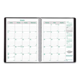 Ecologix Recycled Monthly Planner, Ecologix Artwork, 11 X 8.5, Black Cover, 14-month: Dec 2025 To Jan 2027