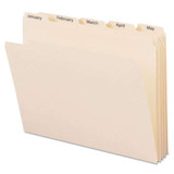 Indexed File Folder Sets, 1/5-cut Prelabeled Tabs: A To Z, Letter Size, 0.75" Expansion, Manila, 25/set