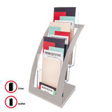 3-tier Literature Holder, Leaflet Size, 6.75w X 6.94d X 13.31h, Silver