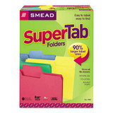 Supertab Colored File Folders, 1/3-cut Tabs: Assorted, Letter Size, 0.75" Expansion, 11-pt Stock, Color Assortment 1, 100/box