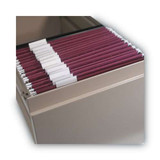 Colored Hanging File Folders With 1/5 Cut Tabs, Letter Size, 1/5-cut Tab, Maroon, 25/box