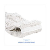 Mop Head, Premium Standard Head, Cotton Fiber, 32oz, White, 12/carton