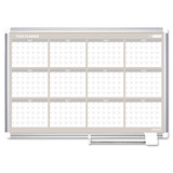 Magnetic Dry Erase Calendar Board, 12-month Planning/scheduling, 36" X 24", White Surface, Satin Aluminum Frame Magnetic Dry Erase Calendar Board, 12-month Planning/scheduling, 36" X 24", White Surface, Satin Aluminum Frame