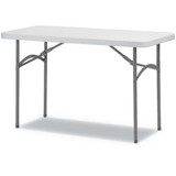 Rectangular Plastic Folding Table, 96w X 30d X 29.25h, Gray