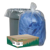 Linear Low Density Clear Recycled Can Liners, 60 Gal, 1.5 Mil, 38" X 58", Clear, 100/carton