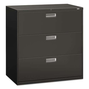 Brigade 600 Series Lateral File, 3 Legal/letter-size File Drawers, Charcoal, 42" X 18" X 39.13"