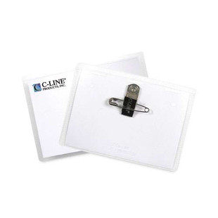 Name Badge Kits, Top Load, 4 X 3, Clear, Combo Clip/pin, 50/box