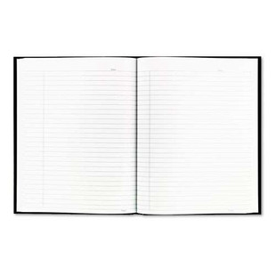 Business Notebook With Self-adhesive Labels, 1 Subject, Medium/college Rule, Black Cover, 9.25 X 7.25, 192 Sheets