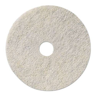 Natural Burnishing Floor Pads, 19" Diameter, White, 5/carton