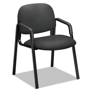 Solutions Seating 4000 Series Leg Base Guest Chair, 23.5" X 24.5" X 32", Iron Ore Seat/back, Black Base