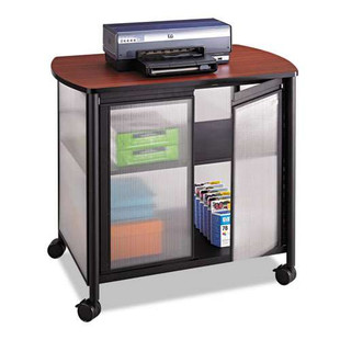 Impromptu Deluxe Machine Stand W/doors, 34.75w X 25.5d X 30.75h, Black/cherry
