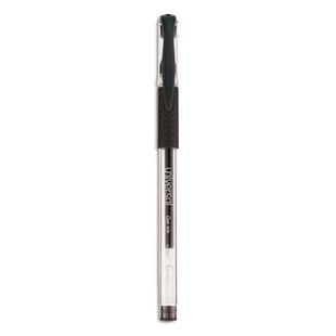 Comfort Grip Gel Pen, Stick, Medium 0.7 Mm, Black Ink, Clear Barrel, 60/pack