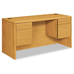 10700 Kneespace Credenza, 3/4 Height Pedestals, 60w X 24d X 29.5h, Harvest