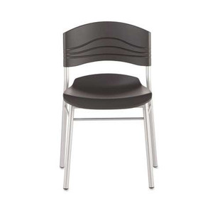 Cafeworks Chair, Supports Up To 225 Lb, Graphite Seat/back, Silver Base, 2/carton