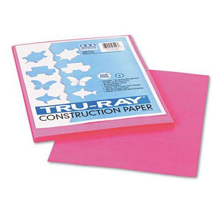 Tru-ray Construction Paper, 76lb, 9 X 12, Shocking Pink, 50/pack