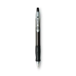 Velocity Easy Glide Ballpoint Pen, Retractable, Medium 1 Mm, Black Ink, Translucent Black Barrel, Dozen